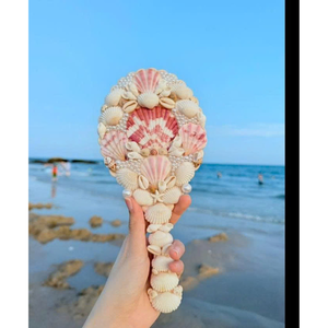 Espejo de concha natural para uso manual ideal para retoques de maquillaje de verano Cajas de Regalo y cuidado de belleza costero diario - Product Image 4