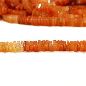 Cuentas de piedras preciosas sueltas cuadradas Heishi lisas sombreadas de cornalina de alta calidad, cuentas pulidas de piedra Natural de 6-7mm para la fabricación de joyas - Product Image 4