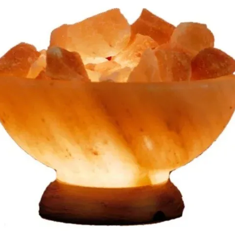 Decoratie Vuur Zout Kom Kristal Lamp Kom Zoutlamp Pakistan Himalayan Rotsvuur Zoutkom Lamp Pakistan Met Ronde Ballen