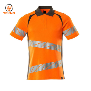 Polos de manga larga para trabajo, camiseta de seguridad de alta visibilidad de secado rápido, Polo reflectante para construcción de trabajo, servicio OEM - Product Image 1