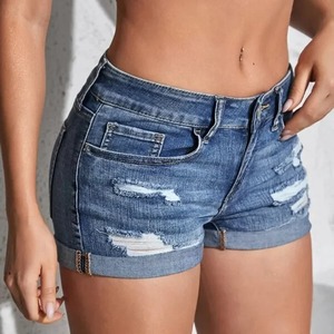 Haute qualité décontracté lavé femmes Shorts personnalisé en détresse Denim Shorts 2025 été jean Shorts pour femmes - Product Image 3