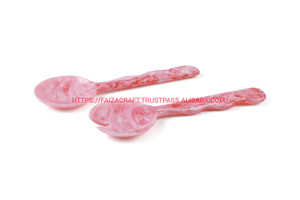 Juego de cuchara para ensalada de resina con mango largo, mejor calidad, mejores estilos, precio al por mayor, nuevo diseño, herramientas para ensalada, cuchara, tenedor, Juego - Product Image 2