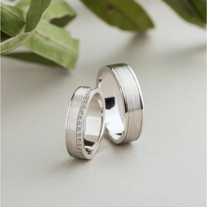 Anillos de Boda Cubanos de Acero Inoxidable con Moissanita Sólida, Estilo de Lujo - Product Image 5