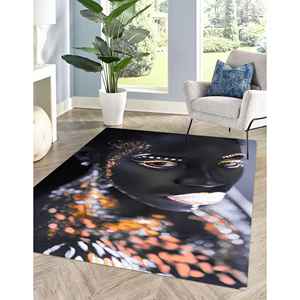Black Woman <b>Rugs</b> Printed <b>Rug</b> - Modern, Personalized, Thick, <b>Outdoor</b>,Chenille <b>Rug</b> - Product Image 1