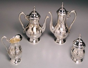 ชุดถ้วยชาและกาแฟสำหรับงานแต่งงานสไตล์อาหรับคลาสสิกชุดถ้วยชาและกาแฟกาน้ำชาชุบเงินและนกยูงแกะสลักไว้ใช้ในบ้านคอลเลกชันโลหะ - Product Image 6