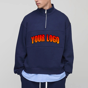 2025 nuevo peso pesado quater cremallera hombre básico sudadera de gran tamaño de manga larga suelta PRIMAVERA/otoño ropa casual sudaderas con capucha para hombres - Product Image 6