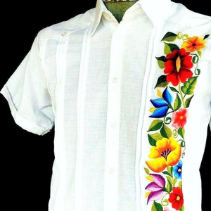 Shinesia Hot Sale Summer Plus Size Men <b>Short</b> <b>Sleeves</b> Embroidery Breathable Cotton <b>Linen</b> <b>Shirt</b> Beach Guayabera <b>Shirt</b> for Men - Product Image 5
