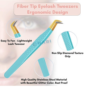 Nouvelle pince à cils à isolation forte de marque privée boîte personnalisée pointe en fibre pour pince à épiler à extension de cils grossiste outils de beauté - Product Image 6