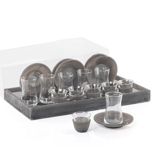 ถ้วยชาอีพ็อกซี่ทำด้วยมือและชุดกาแฟ12ชิ้นชุดการแสดงโดมอะคริลิคหรูหราพร้อมกล่องของขวัญสำหรับบ้านรอมฎอน - Product Image 2