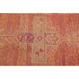 Vintage <b>Rug</b>, <b>Runner</b> 2.8x11.6 ft Turkish <b>Rug</b>, Orange Pink Check Wool <b>Rug</b> - Product Image 5