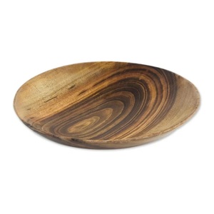 Utensilios de cocina personalizados adornados Ensaladera de frutas de madera de acacia sólida natural sostenible Tamaño pequeño - Product Image 1