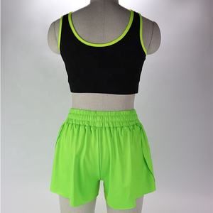 Nouvel arrivage de shorts de yoga pour femmes de grande taille, couleur unie, logo personnalisé, uniformes de sport, tenue d'entraînement, cordon de serrage moyen bon marché - Product Image 2