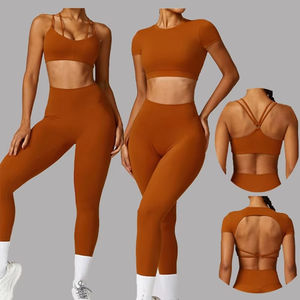 Ensembles de yoga sur mesure de haute qualité pour femmes grandes tailles, respirants, à séchage rapide, hauts, soutiens-gorge et leggings ajustés, personnalisables - Product Image 2