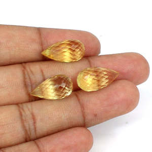 Pierre précieuse en vrac de qualité AAA Hydro Iolite, citrine jaune brillant, créée en laboratoire, certifiée IGI, pour décoration - Product Image 2