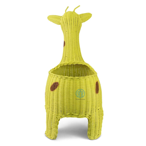 Eco-friendly Giraffe-shaped Storage <b>Basket</b> Made From Rattan, Perfect for Organizing <b>Toys</b> in a Kid's Room. Crafted in Vietnam - Product Image 3