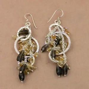 Bohemian <b>Silver</b> Plated <b>Chandelier</b> Earrings With Crystal Rhinestones Tassel Dangle For Women Party Jewelry - Product Image 2