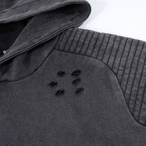 Sweat-shirts streetwear de marque privée, 100% coton, hiver, effet usé, fabricant en gros - Product Image 3