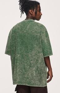 Camiseta Oversize para Hombre con Efecto Ácido, Estilo Hip Hop Vintage Verde, Manga Corta, Hombros Caídos, Streetwear - Product Image 2