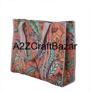 Sac fourre-tout à bandoulière longue en coton 100% rayé fait à la main pour femmes - Design indien écologique Grand (>50cm) - Product Image 4