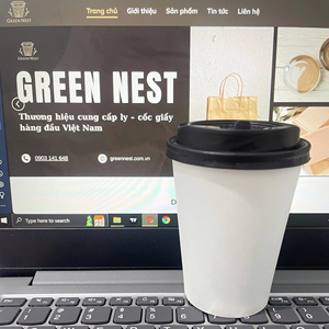 Vasos Desechables de Papel con Aislamiento Térmico de Doble Pared GREEN NEST, para Llevar Café, con Impresión de Logotipo Personalizado - Product Image 1