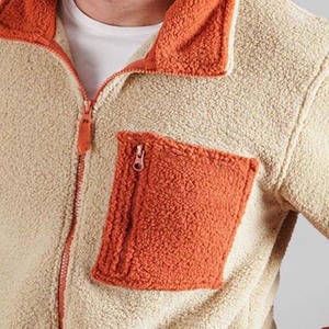 Men's Polar Fleece Winter Jacket Men's Clothing Contrast Color OEM Custom Made Top Quality <b>Sherpa</b> Fleece Jackets Contrast Color - Product Image 4