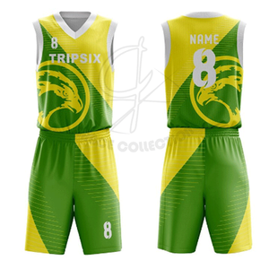Uniformes de basket-ball en polyester 100% sublimés par équipe sportive entièrement par sublimation avec ensemble d'uniformes de marque de distributeur - Product Image 3