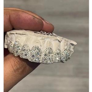 Custom Fit Lab Grown Diamond Grillz for Teeth Fashion Jewelry with High Shine Finish in Gold or <b>Silver</b> Colors from India - Product Image 4