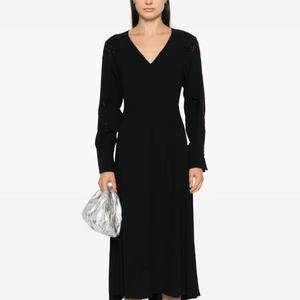 Robe de cocktail sans manches antistatique pour femmes, soirée pleine longueur, avec bretelles brodées en poly-maille, perles décoratives - Product Image 1