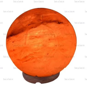 Lampe de bol de sel de l'Himalaya artisanale avec lueur de sphère rayonnante pour une ambiance naturelle à la maison, la détente et la décoration de bien-être - Product Image 3