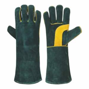 Guantes de soldadura de cuero de vaca reforzado, resistentes a la abrasión, seguridad Industrial, protección de manos, guantes para barbacoa - Product Image 1