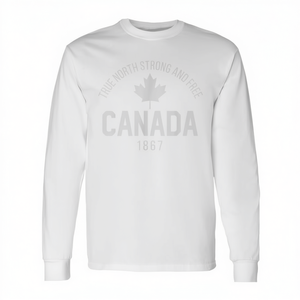 T-shirt à manches longues avec drapeau du Canada en feuille d'érable, personnalisable, t-shirt promotionnel canadien - Product Image 2