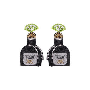 Collier ras du cou en perles de rocaille plaquées or, les plus vendues, avec brin de perles colorées et boucles d'oreilles en diamant-Nouvelle arrivée! - Product Image 1