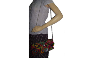 Bolso de mano de Banjara bohemio colorido, tela de algodón hecha a mano, trabajo de espejo único, cierre de cremallera, bolso de mensajero de gran capacidad para mujer - Product Image 5