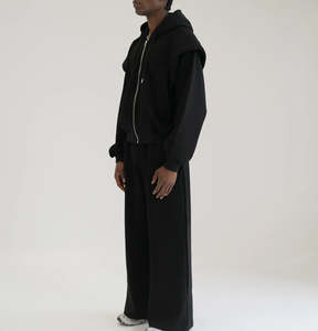 Conjunto Deportivo Informal de Otoño para Hombre, de Poliéster/Algodón, Talla Grande, con Logotipo Personalizado Impreso en DTF, Transpirable, de Secado Rápido, de 2 Piezas - Product Image 2