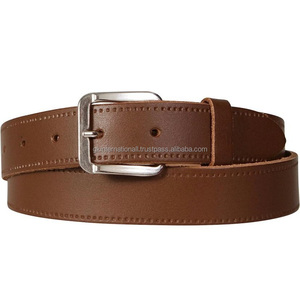 Made <b>in</b> India <b>Men's</b> <b>Real</b> Leather Fashion Casual Belt <b>in</b> <b>Black</b> Brown or Tan Genuine Leather Durable Stitching and Nickel Buckle - Product Image 6