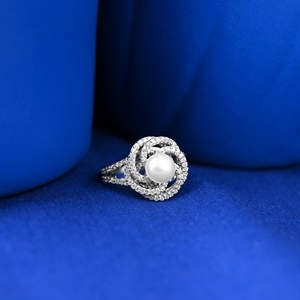 Anillos de Plata de Ley 925 de Primera Calidad para Mujer, Chapados en Rodio con Engaste de Perla, Joyería para Hombre para Regalo - Product Image 2