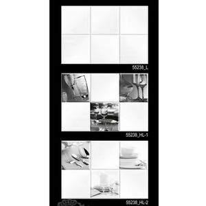 Carreaux de mur en céramique imprimés HD blancs de cuisine de restaurant 12x18in 30x45cm finition émaillée brillante disponible à la vente - Product Image 1