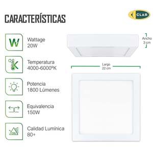 20W <b>Square</b> Surface <b>LED</b> Downlight <b>Ceiling</b> <b>Lights</b> Product Category - Product Image 3