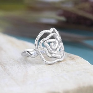 Anillo Espiral Cristiano de Plata de Ley para Mujer, Estilo Boho, Grueso, Ecológico, con Diseño de Espiral, Regalo Único para Mamá - Product Image 3