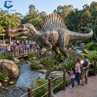 Grand Spinosaurus animatronique réaliste pour l'extérieur, avec mouvements et sons, pour les attractions aquatiques préhistoriques