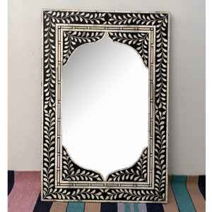 Luxury Handcrafted Bone Inlay Eco-Friendly Durable <b>Decorative</b> <b>Wall</b> <b>Mirror</b> Frame Modern Style <b>Mirror</b> Living Room Entryway Bedroom - Product Image 1