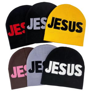 Personnalisé Brodé en gros Jacquard Logo Plain Streetwear Noir Slouch Knit Hats Sport Custom Labels Beanie pour Femmes Beanie - Product Image 1