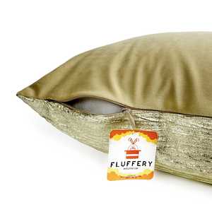 Coussin moelleux en similicuir doré 18X18/45X45 cm Tissu en microfibre tissé Jacquard géométrique Forme carrée unie" - Product Image 4