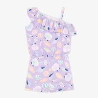 Combinaison décontractée sans manches en fibre de bambou pour fille, style printemps, avec volants et boutons, vente en gros, fabrication OEM en vrac