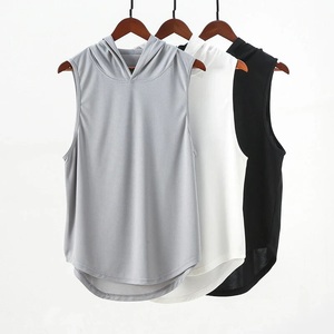 Camiseta sin mangas con capucha para hombre, para gimnasio y fitness, estilo musculoso, transpirable, para entrenamiento, venta al por mayor, OEM, personalizada para retención de forma - Product Image 4