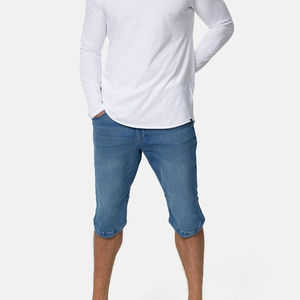 Camiseta Urbana con Logotipo Personalizado, Calidad Premium, Corta, Desgastada por el Sol, Estilo Desgastado, Talla Grande para Hombre, Pantalones Cortos Casuales - Product Image 3