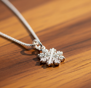 Collar de Plata de Ley 925 al por mayor con colgante de copo de nieve vermeil chapado en rodio cadenas finas de uso diario para cristianos - Product Image 5