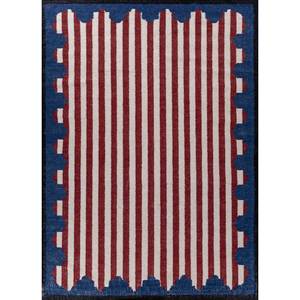 Alfombras de Lana Tejidas a Mano Alhambra Ivory, Diseño de Rayas, con Seda de Bambú, para el Hogar, Pasillo, Dormitorio, Sala de Estar-ADWL-13202 - Product Image 1