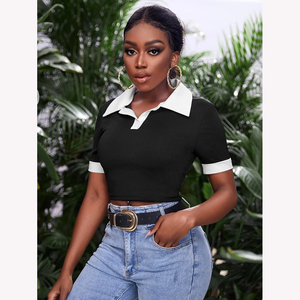 2025 vente en gros de haute qualité 100% coton T-shirts polo vierges personnalisés pour les femmes - Product Image 1