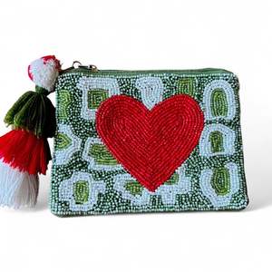 Monedero Navideño Bordado con Cuentas de Semillas, Monedero Navideño Único con Cuentas de Semillas Hechas a Mano - Product Image 6